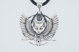 Bastet Pendant Sterling Silver Egypt Jewelry - vikingworkshop