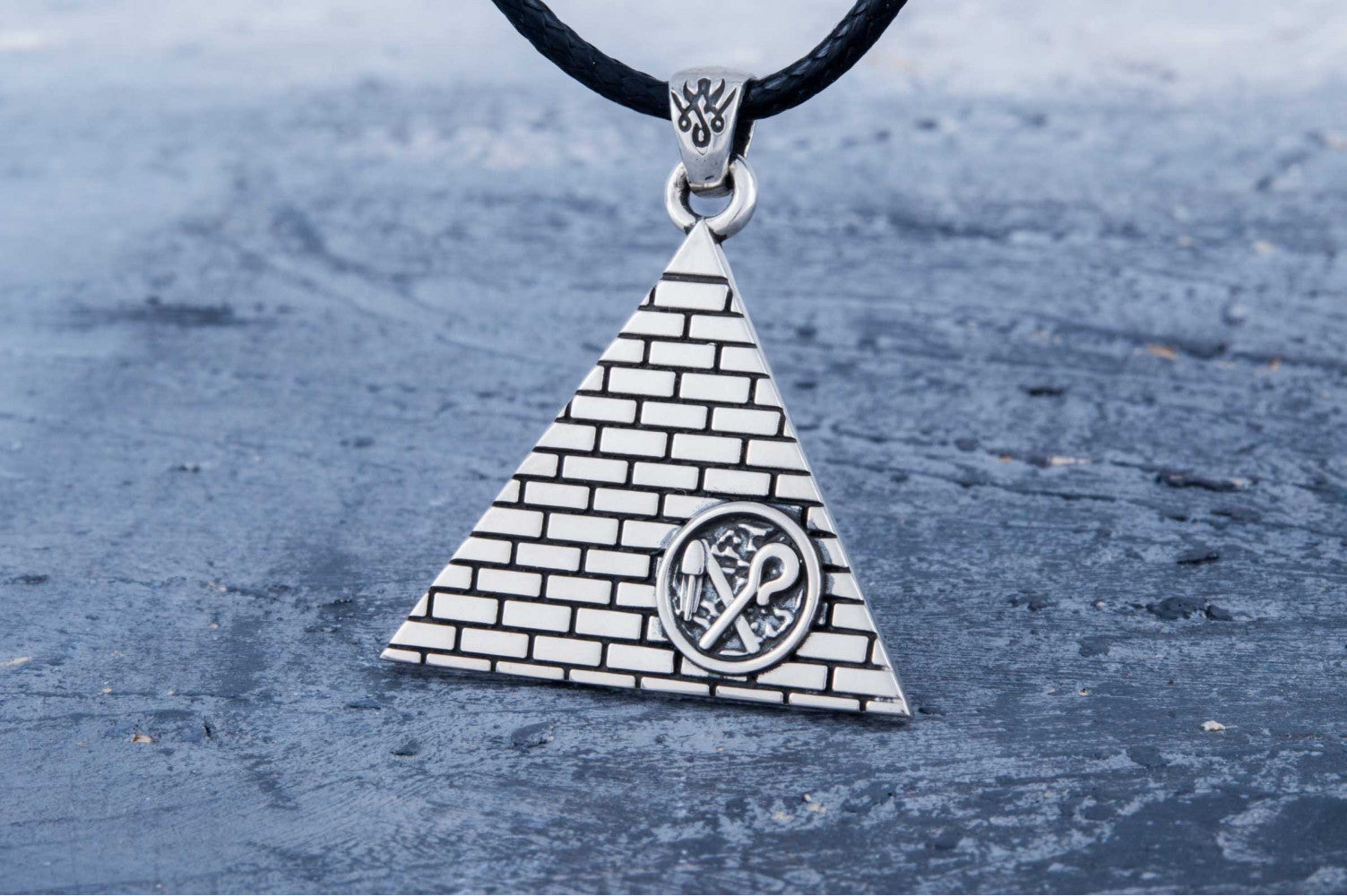 Hekha and Nekhakha Symbol Pendant Sterling Silver Egypt Jewelry - vikingworkshop