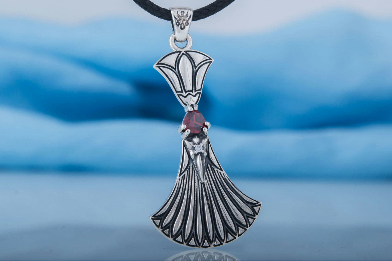 Egypt Pendant with Cubic Zirconia Sterling Silver Jewelry - vikingworkshop