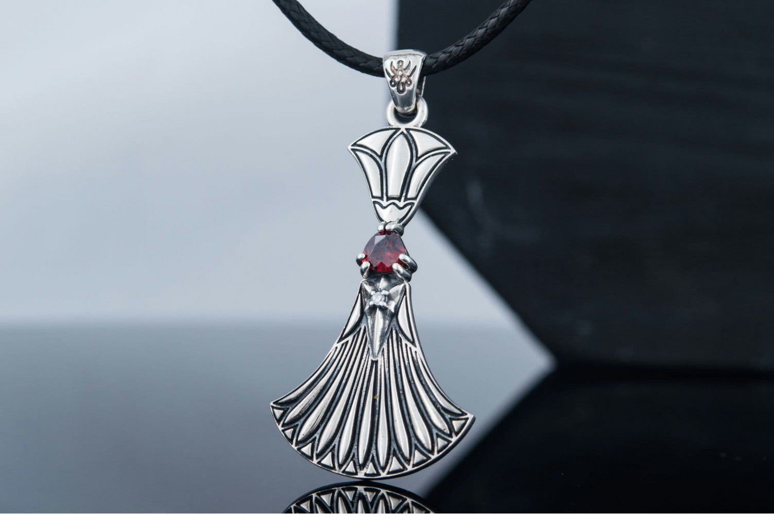 Egypt Pendant with Cubic Zirconia Sterling Silver Jewelry - vikingworkshop