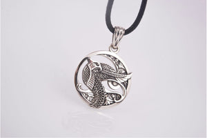 Sterling Silver Egypt Pendant with Falcon Horus, God of Sky, Unique handmade Jewelry - vikingworkshop