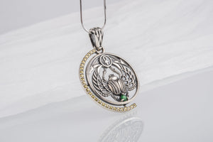 Sterling Silver Egypt Pendant with Scarab, Handmade Egyptian Jewelry - vikingworkshop