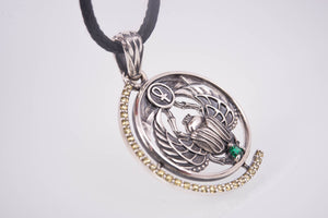 Sterling Silver Egypt Pendant with Scarab, Handmade Egyptian Jewelry - vikingworkshop