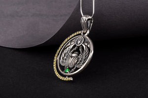 Sterling Silver Egypt Pendant with Scarab, Handmade Egyptian Jewelry - vikingworkshop