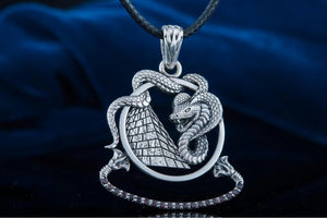 Snake Pendant Sterling Silver Egypt Jewelry - vikingworkshop