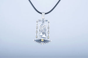 Egypt Pendant with Piramids and Cubic Zirconia Sterling Silver Jewelry - vikingworkshop