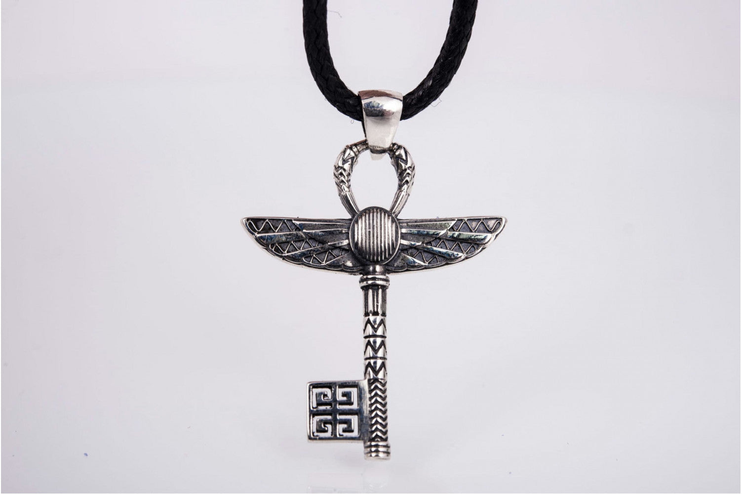 Ankh with Key Style Pendant Sterling Silver Egypt Jewelry - vikingworkshop