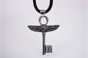 Ankh with Key Style Pendant Sterling Silver Egypt Jewelry - vikingworkshop