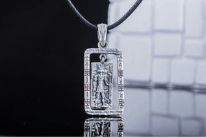 Egypt Pendant with Anubis and Cubic Zirconia Sterling Silver Jewelry - vikingworkshop