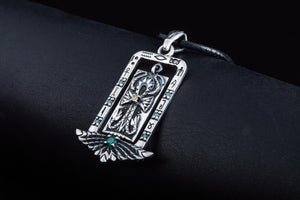 Egypt Pendant With Ankh and Cubic Zirconia Sterling Silver Jewelry - vikingworkshop