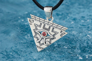 Eye of Horus Pendant with CZ Sterling Silver Handmade Egyptian Jewelry - vikingworkshop