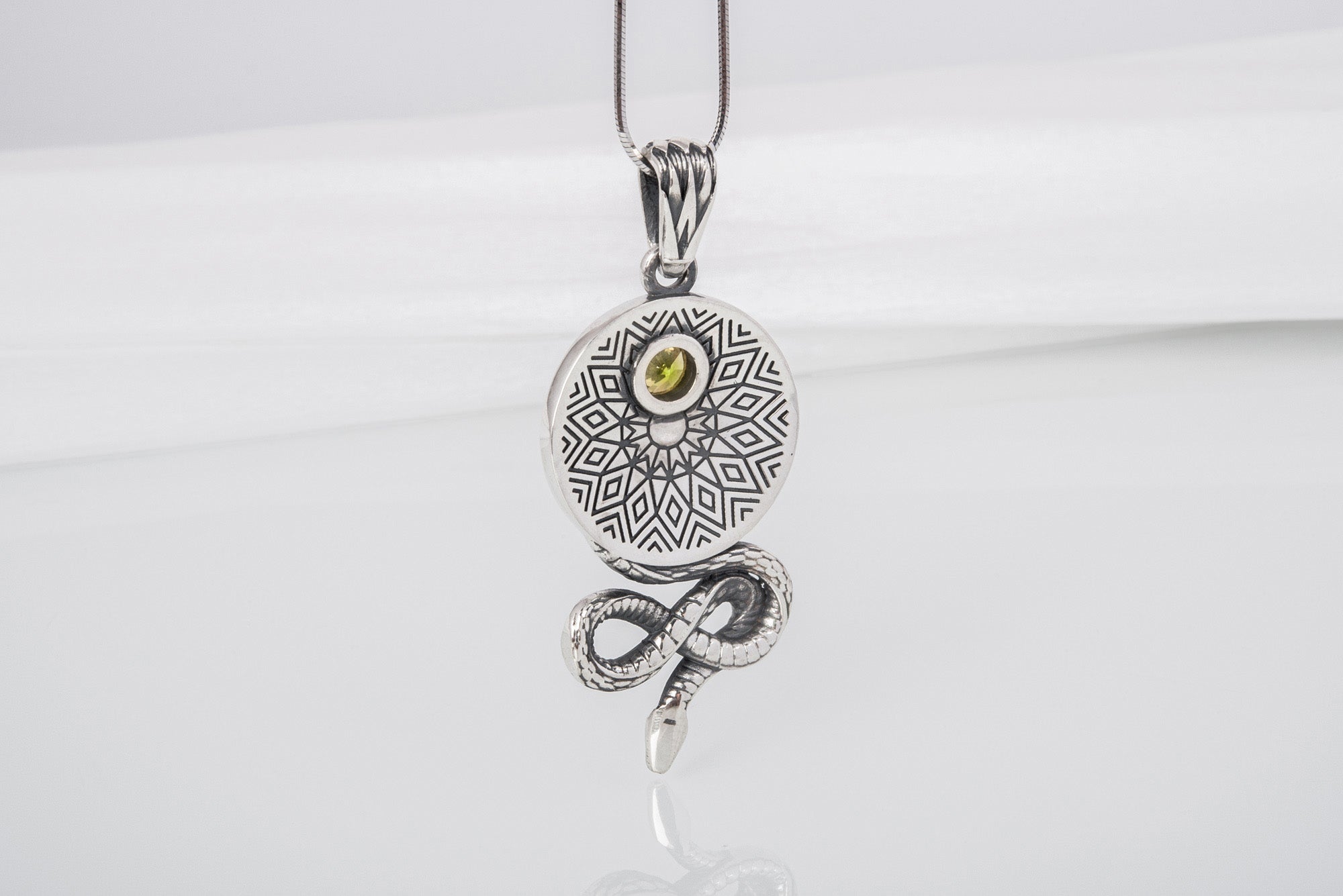 Sterling silver Egyptian pendant with Scarab, Eye of Ra, and Snake, unique handcrafted jewelry - vikingworkshop