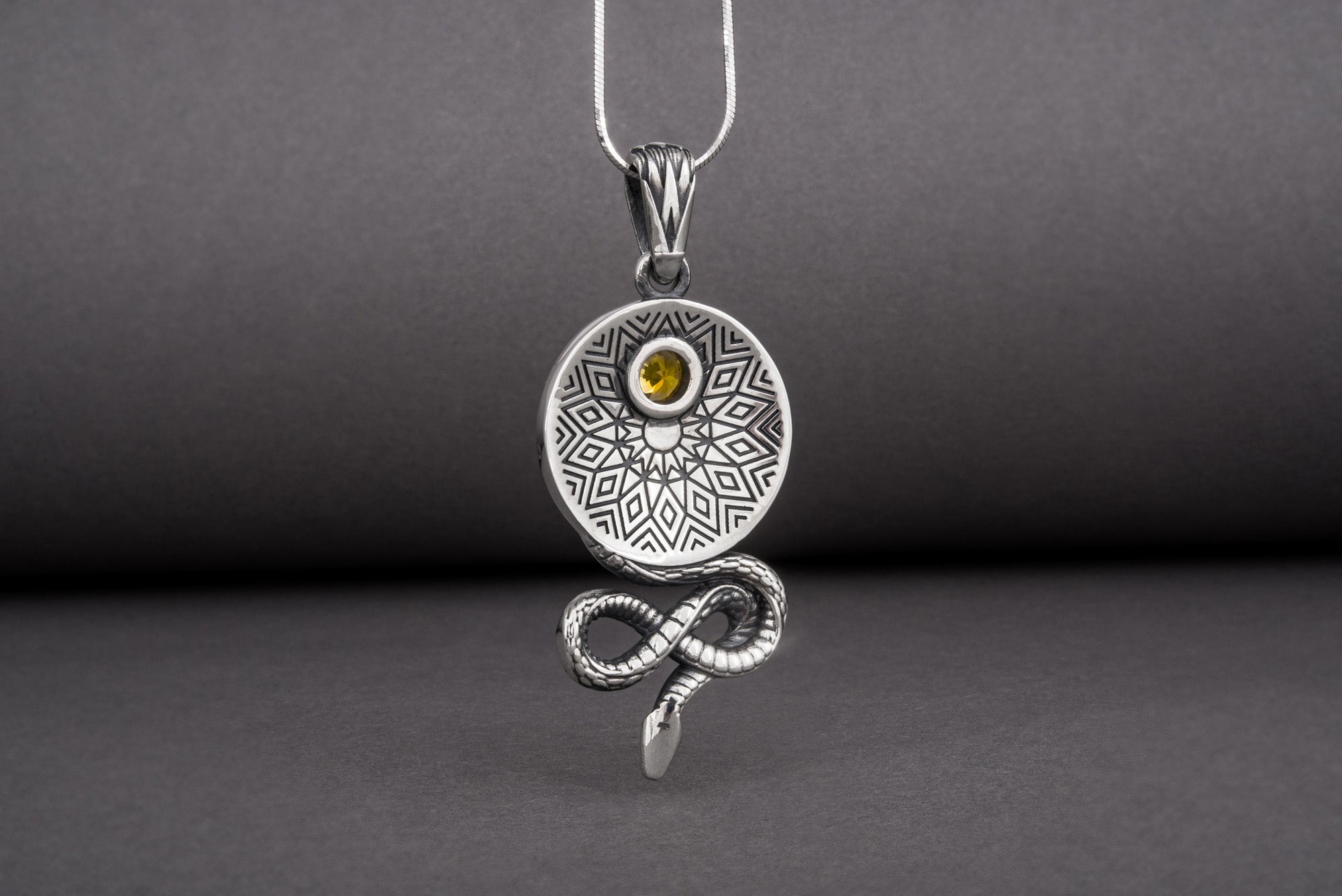 Sterling silver Egyptian pendant with Scarab, Eye of Ra, and Snake, unique handcrafted jewelry - vikingworkshop