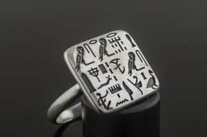 Unique Ring with Egypt Symbols Sterling Silver Jewelry - vikingworkshop