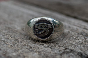 Ring With Uajet Symbol Sterling Silver Egypt Jewelry - vikingworkshop