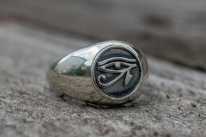 Ring With Uajet Symbol Sterling Silver Egypt Jewelry - vikingworkshop