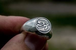 Ring With Uajet Symbol Sterling Silver Egypt Jewelry - vikingworkshop