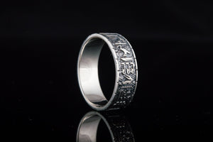 Egypt Symbols Handcrafted Ring Sterling Silver Jewelry - vikingworkshop