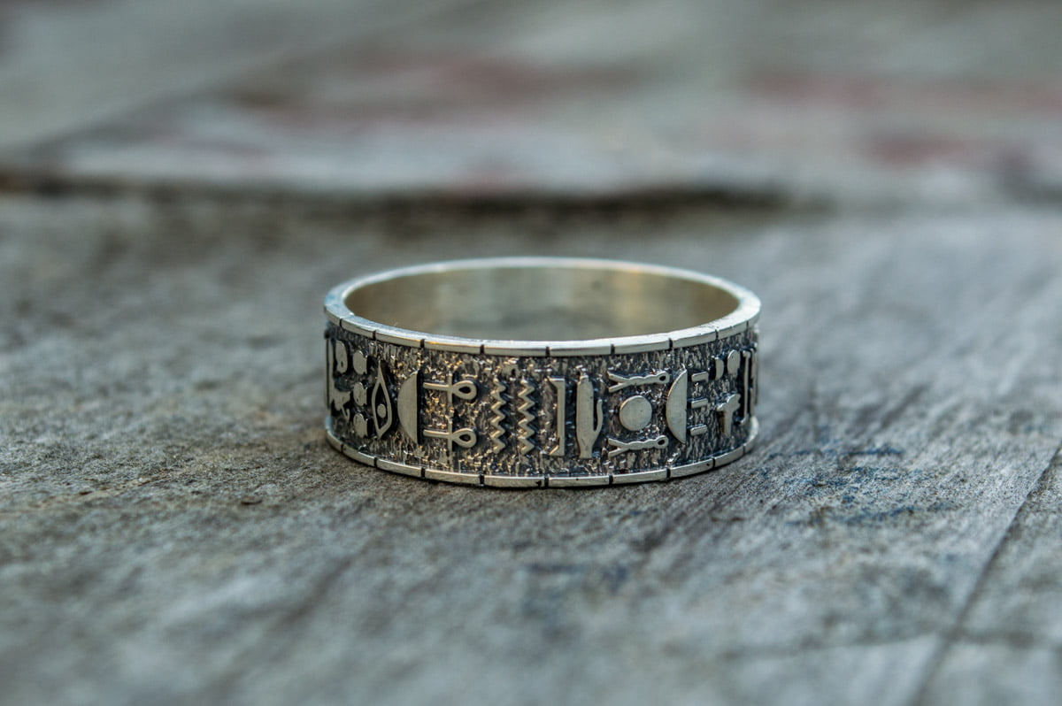 Egypt Symbol Ring Sterling Silver Unique Handmade Jewelry - vikingworkshop