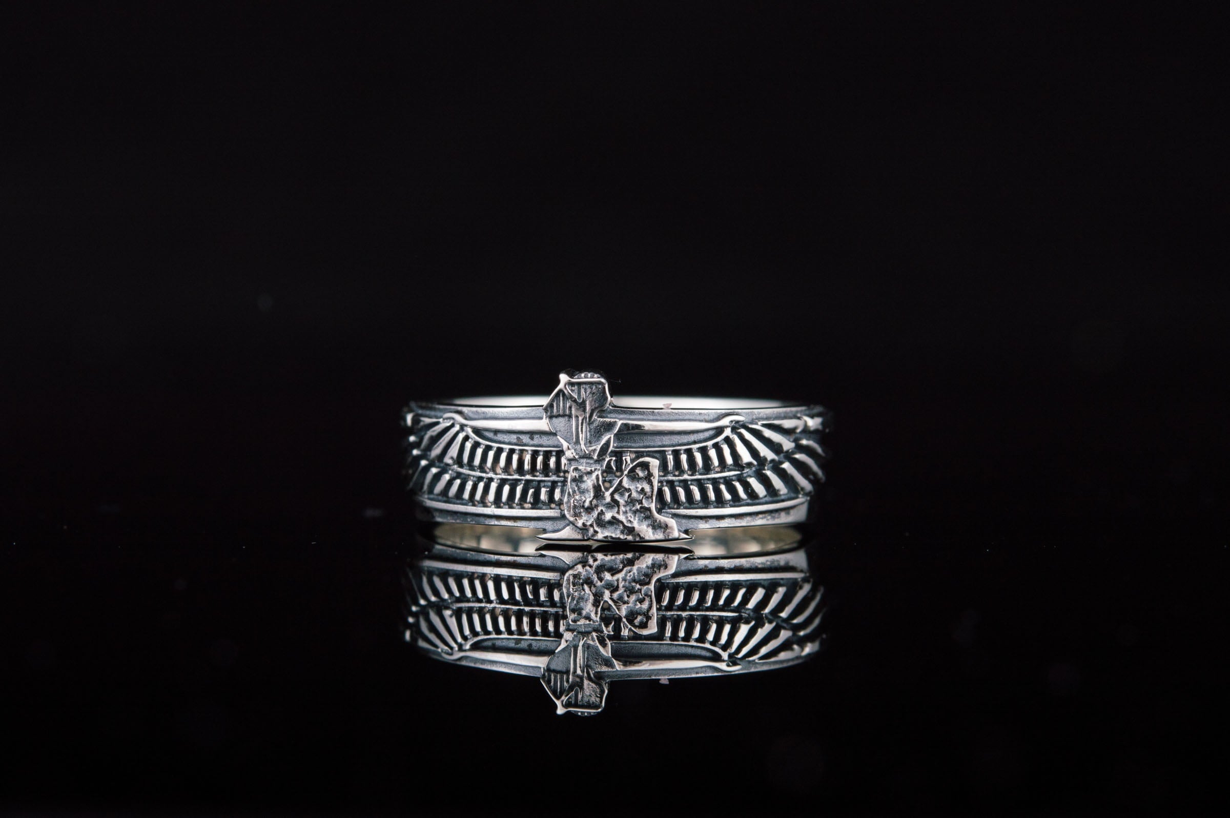 Isida Symbol Ring Sterling Silver Handcrafted Jewelry - vikingworkshop