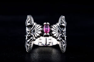 Egypt Ring with Cubic Zirconia Sterling Silver Jewelry - vikingworkshop