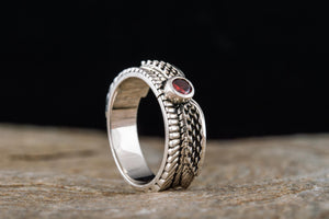 Isida Ring with Cubic Zirconia Sterling Silver Egypt Jewelry - vikingworkshop