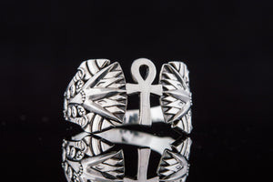 Egypt Ankh Symbol Ring Sterling Silver Jewelry - vikingworkshop