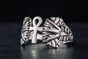 Egypt Ankh Symbol Ring Sterling Silver Jewelry - vikingworkshop