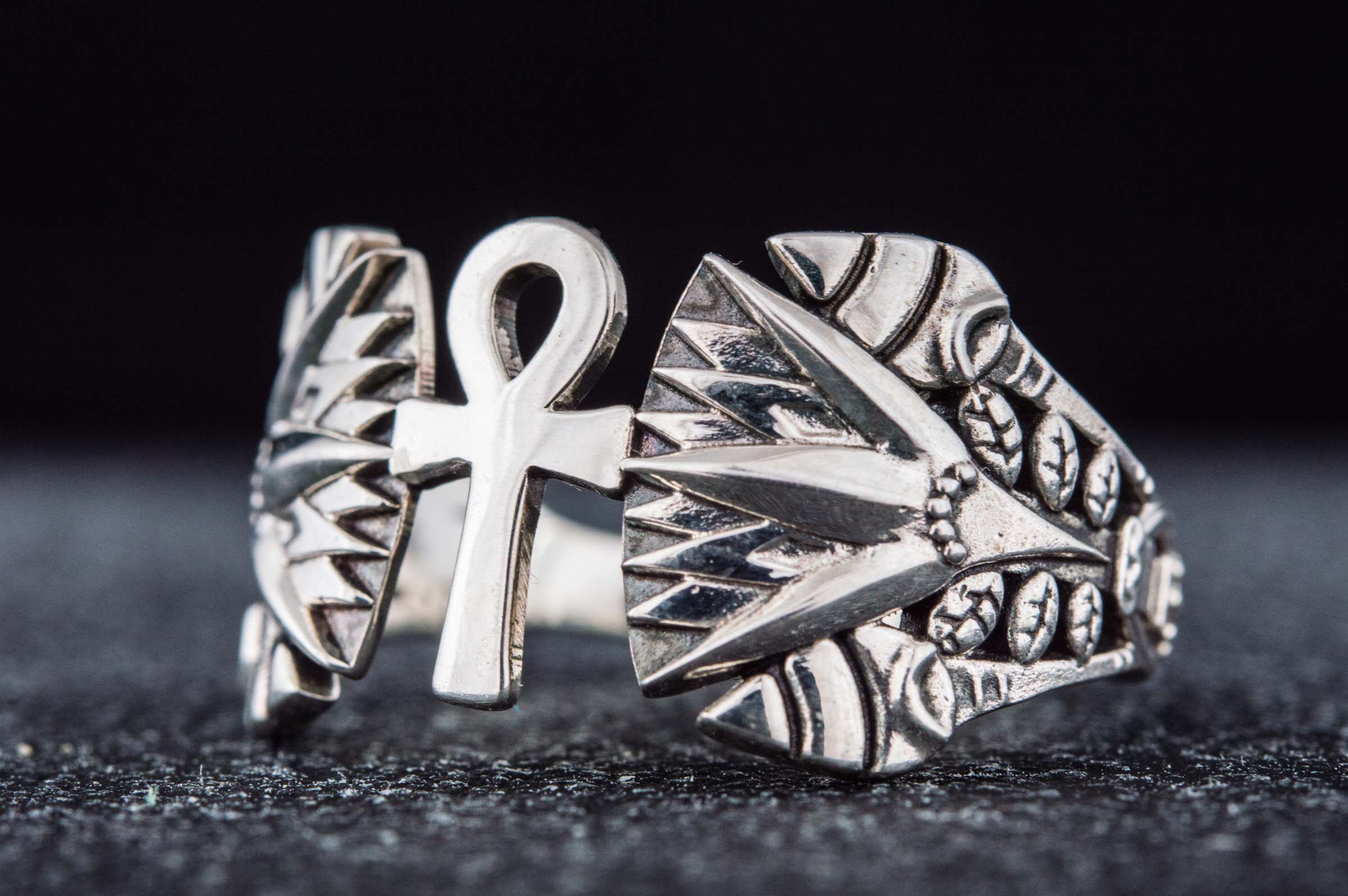 Egypt Ankh Symbol Ring Sterling Silver Jewelry - vikingworkshop