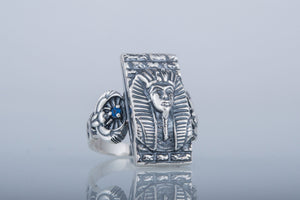 Ring with Egypt Pharaoh Sterling Silver Jewelry - vikingworkshop