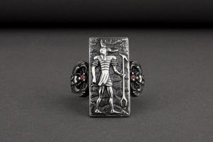 Egypt Ring with Anubis Sterling Silver - vikingworkshop