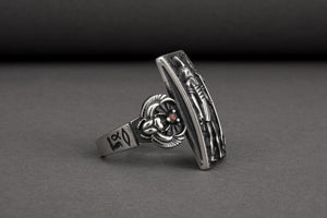 Egypt Ring with Anubis Sterling Silver - vikingworkshop