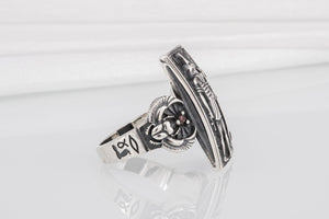 Egypt Ring with Anubis Sterling Silver - vikingworkshop