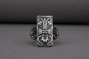 Egypt Ring with Ankh Sterling Silver Jewelry - vikingworkshop