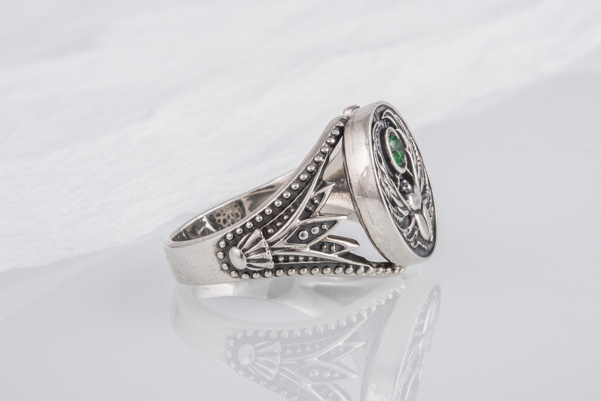 Sterling Silver Egypt Ring with Scarab, Handmade Egyptian Jewelry - vikingworkshop