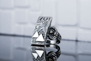 Ring with Pyramid Sterling Silver Egypt Jewelry - vikingworkshop