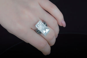 Ring with Pyramid Sterling Silver Egypt Jewelry - vikingworkshop