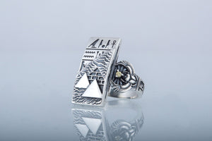 Ring with Pyramid Sterling Silver Egypt Jewelry - vikingworkshop