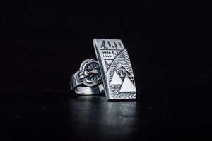 Ring with Pyramid Sterling Silver Egypt Jewelry - vikingworkshop