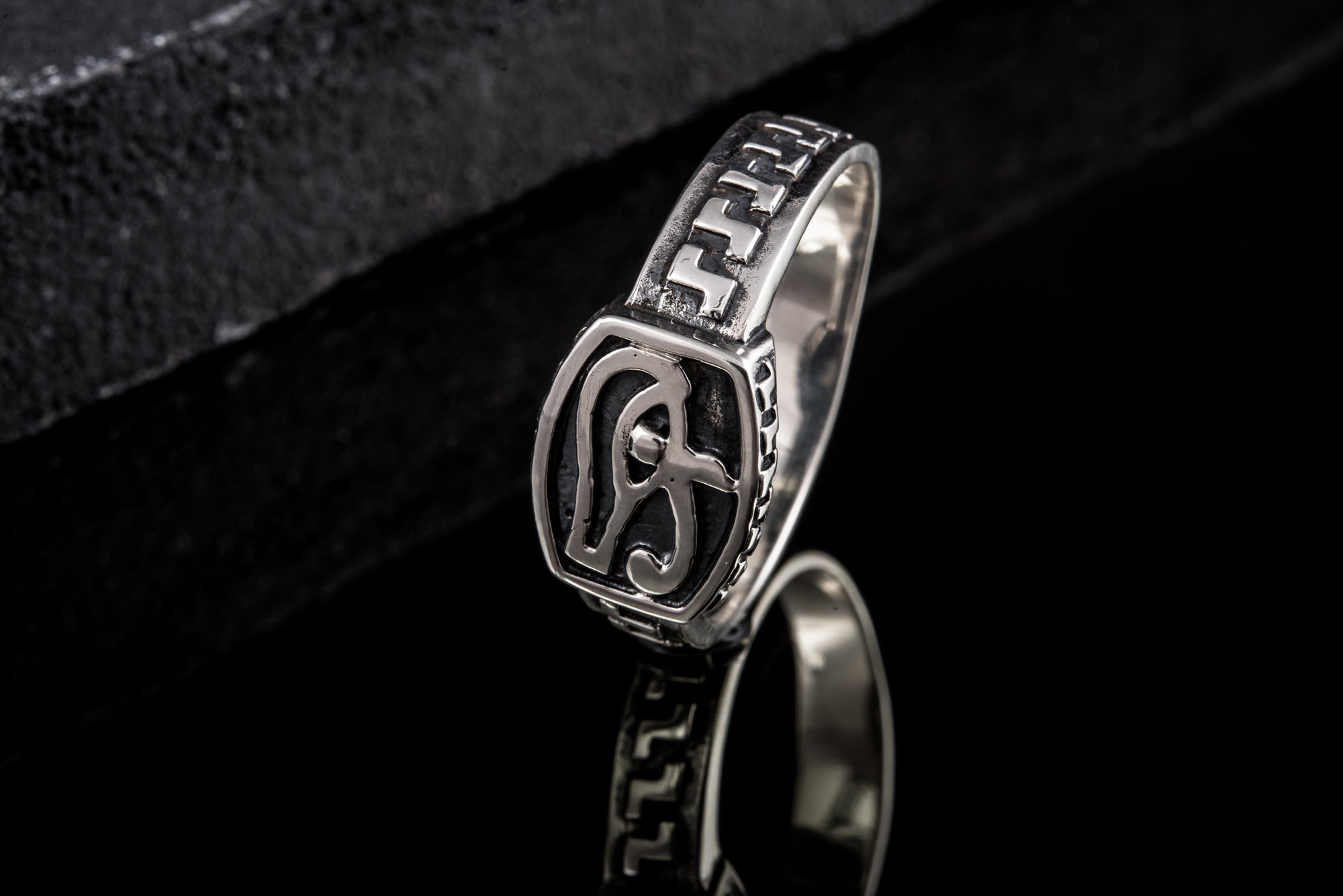 925 Silver Eye Of Horus Ring, Handmade Egyptian Jewelry - vikingworkshop