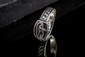 925 Silver Eye Of Horus Ring, Handmade Egyptian Jewelry - vikingworkshop