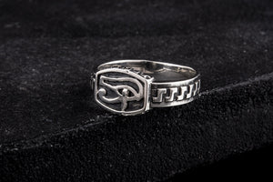 925 Silver Eye Of Horus Ring, Handmade Egyptian Jewelry - vikingworkshop