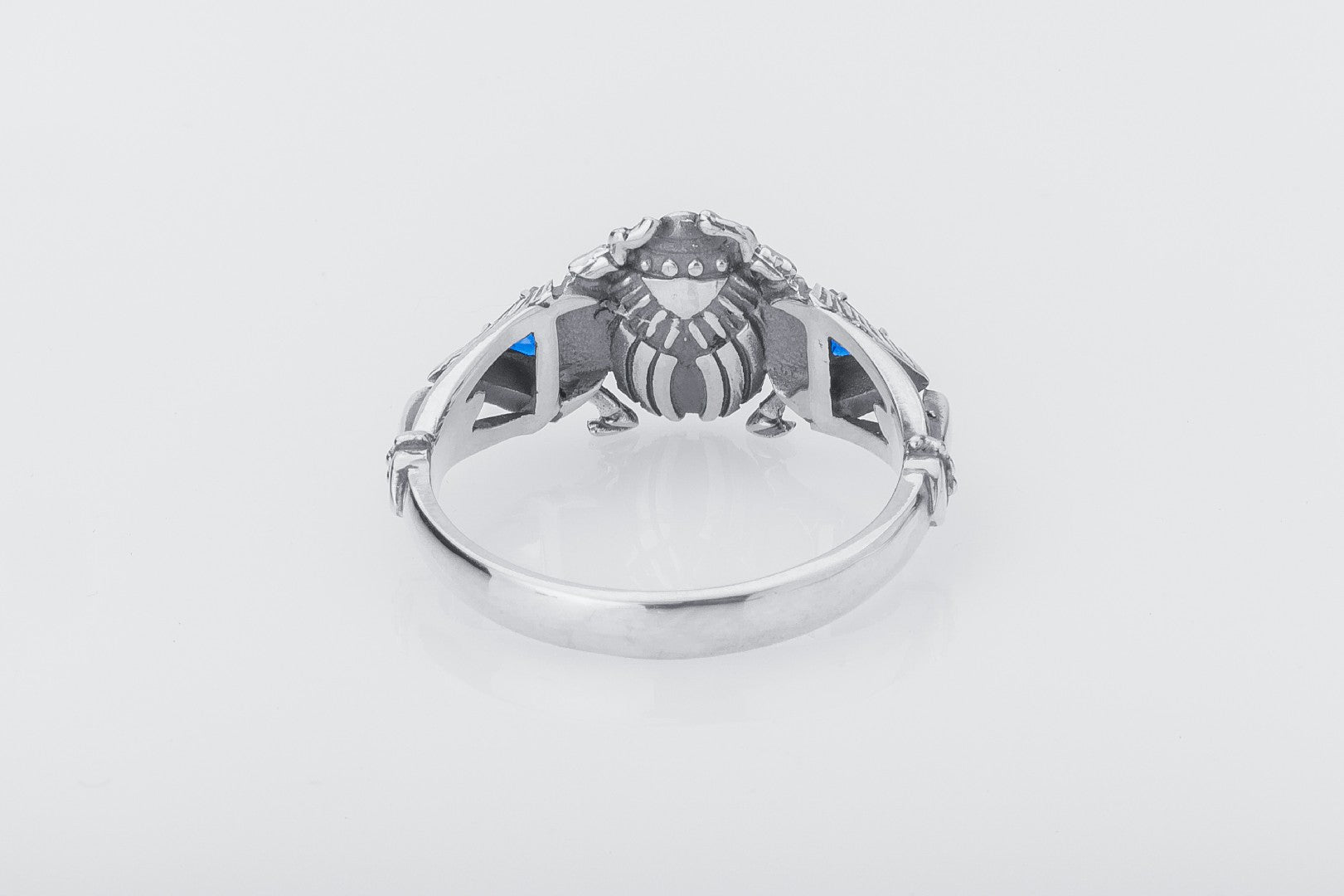 Scarab Egyptian Ring with Gems, 925 silver - vikingworkshop