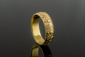 Gold Unique Ring with Egypt Ankh Symbol Egypt Jewelry - vikingworkshop