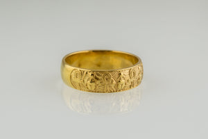 Gold Unique Ring with Egypt Ankh Symbol Egypt Jewelry - vikingworkshop