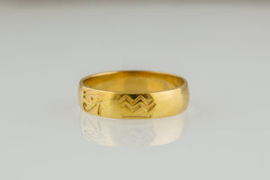 Gold Ring with Egypt Symbol Unique Jewelry - vikingworkshop