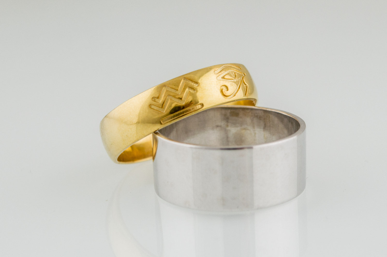 Gold Ring with Egypt Symbol Unique Jewelry - vikingworkshop