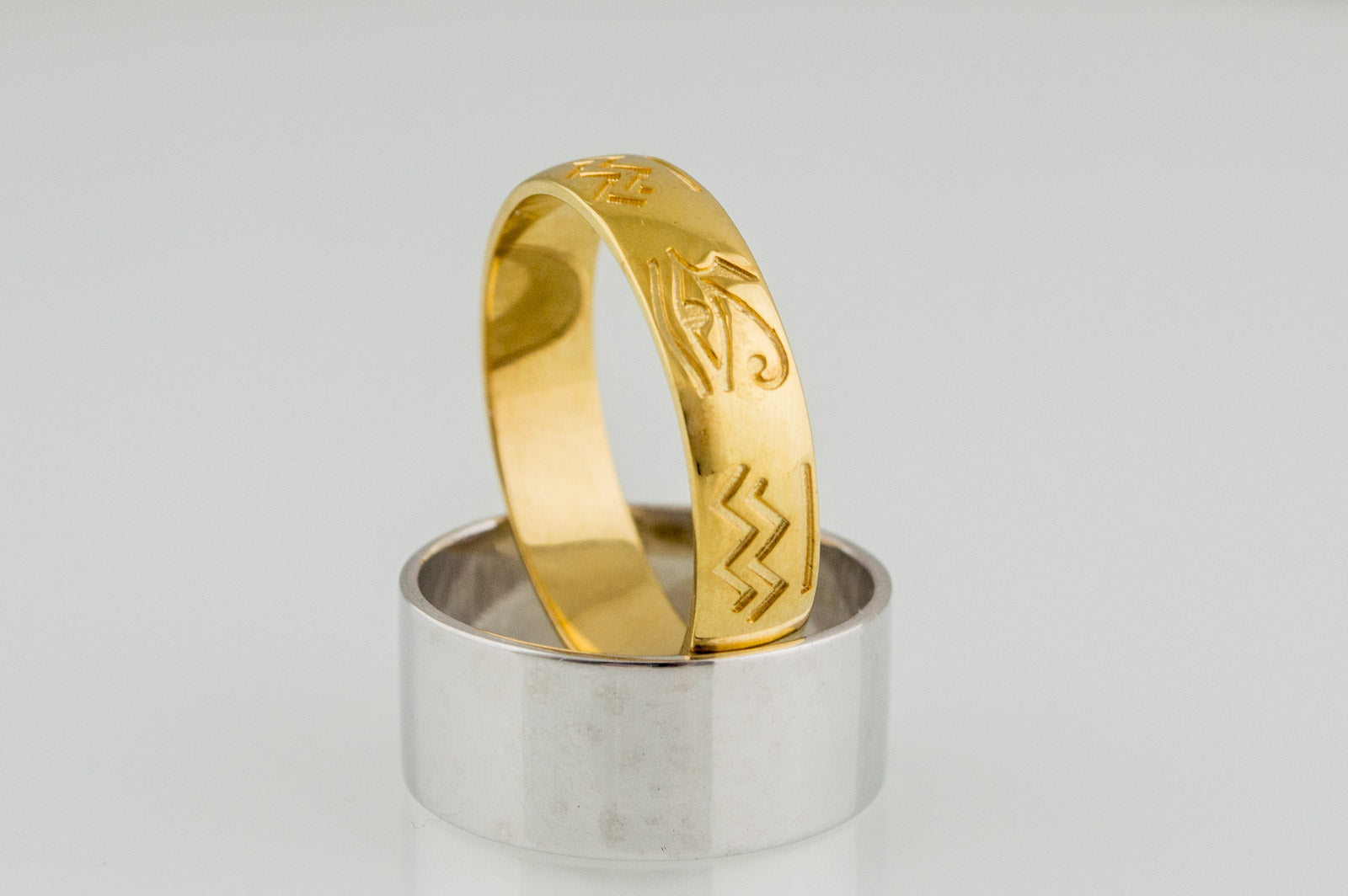 Gold Ring with Egypt Symbol Unique Jewelry - vikingworkshop