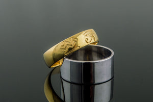 Gold Ring with Egypt Symbol Unique Jewelry - vikingworkshop