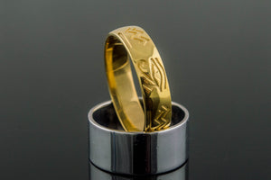 Gold Ring with Egypt Symbol Unique Jewelry - vikingworkshop